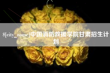太原中国消防救援学院甘肃招生计划
