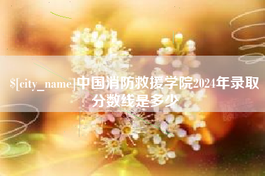 太原中国消防救援学院2024年录取分数线是多少