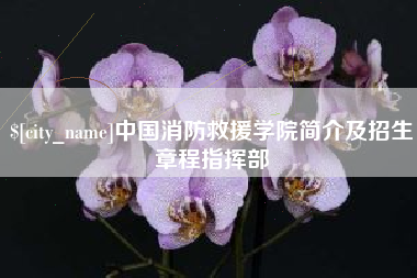 太原中国消防救援学院简介及招生章程指挥部