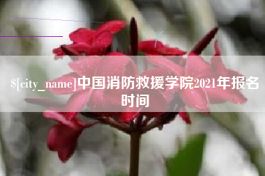太原中国消防救援学院2021年报名时间