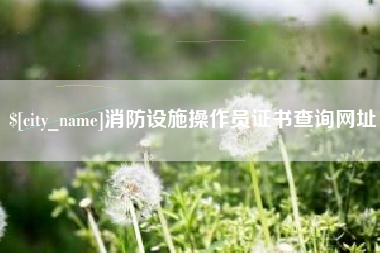 太原消防设施操作员证书查询网址