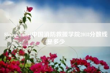 太原中国消防救援学院2018分数线是多少