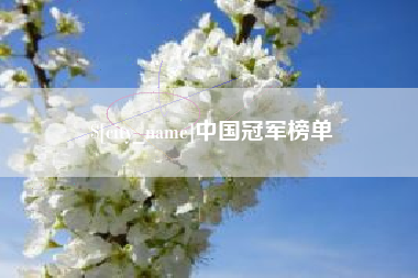 太原中国冠军榜单