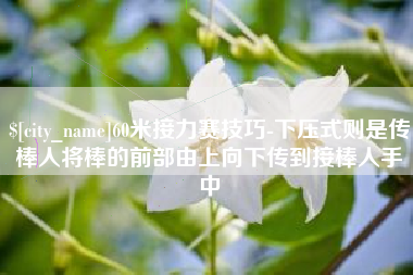 太原60米接力赛技巧-下压式则是传棒人将棒的前部由上向下传到接棒人手中