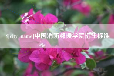 太原中国消防救援学院招生标准