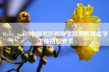 太原中国消防救援学院招收青年学生体格检查表